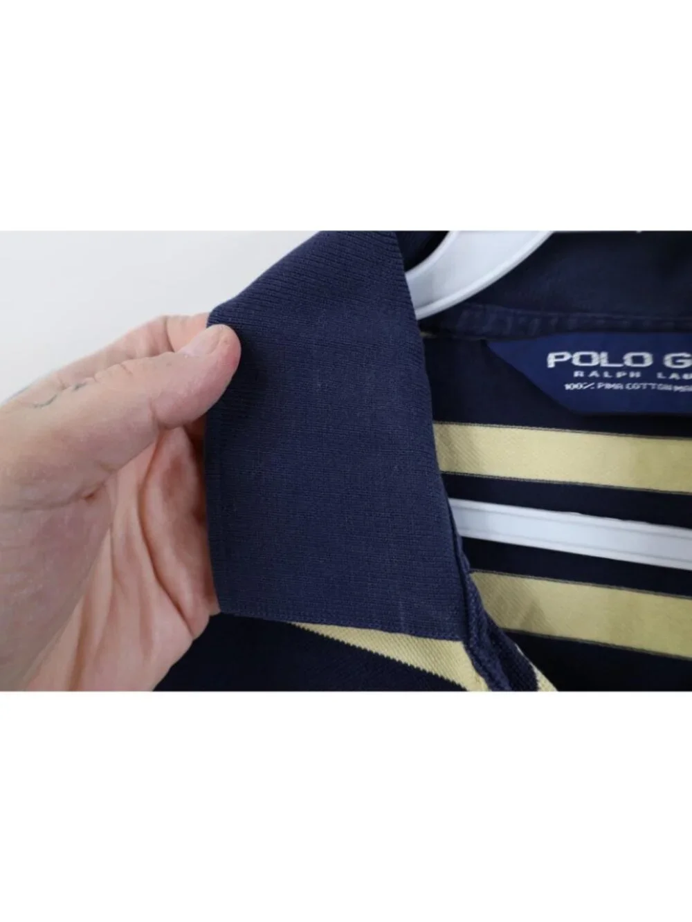 Vintage Polo Golf Ralph Lauren Mens Medium Faded Striped Color Block Polo Shirt